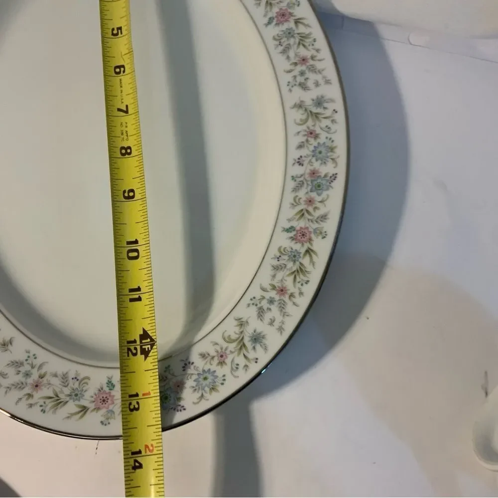 CONTEMPORARY FINE CHINA BY NORITAKE JAPAN BLYTHE 2037 FLORAL/SILVER TRIM